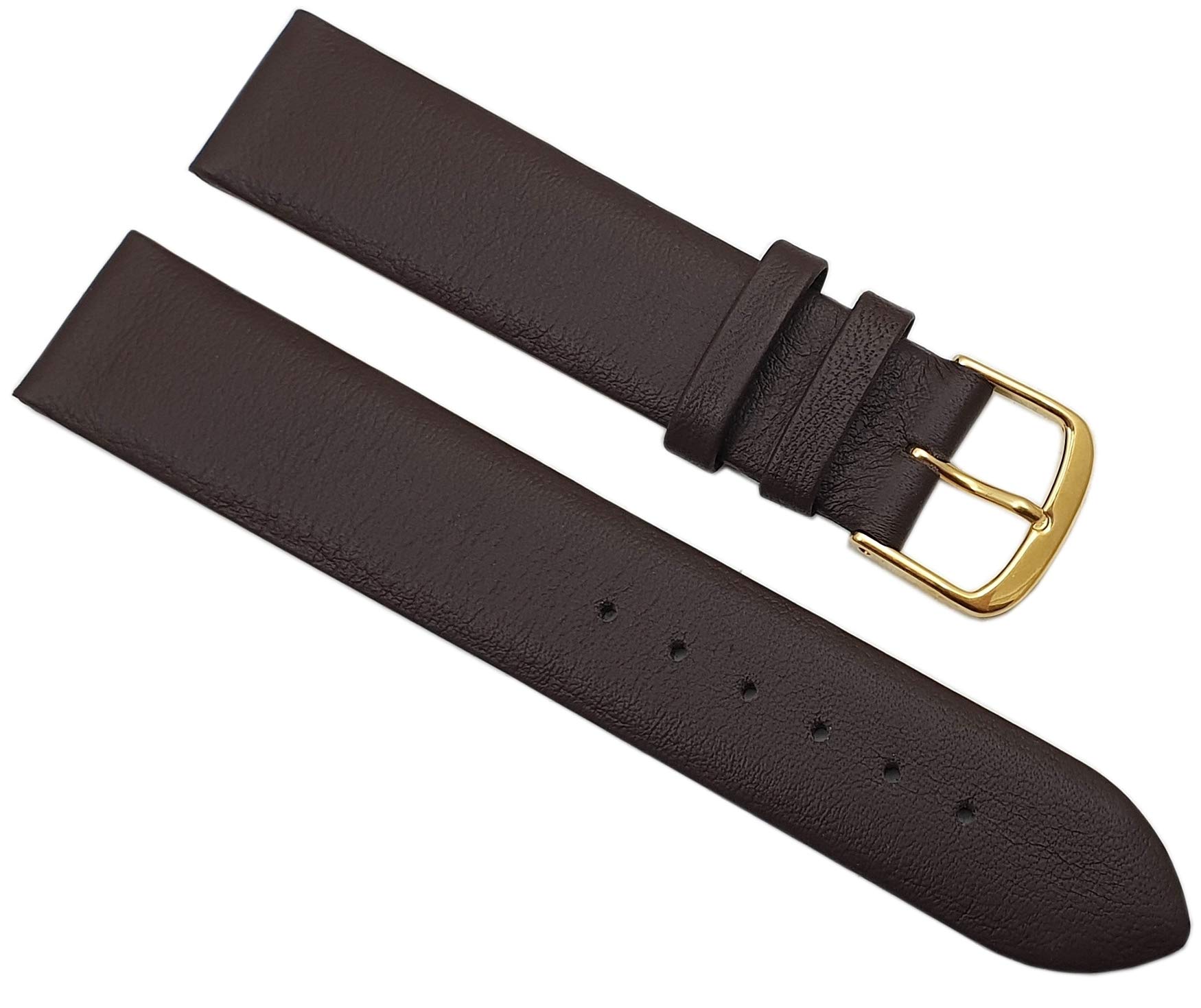 myledershop Uhrenarmbänder Cinturino 19 mm in pelle di vitello marrone
