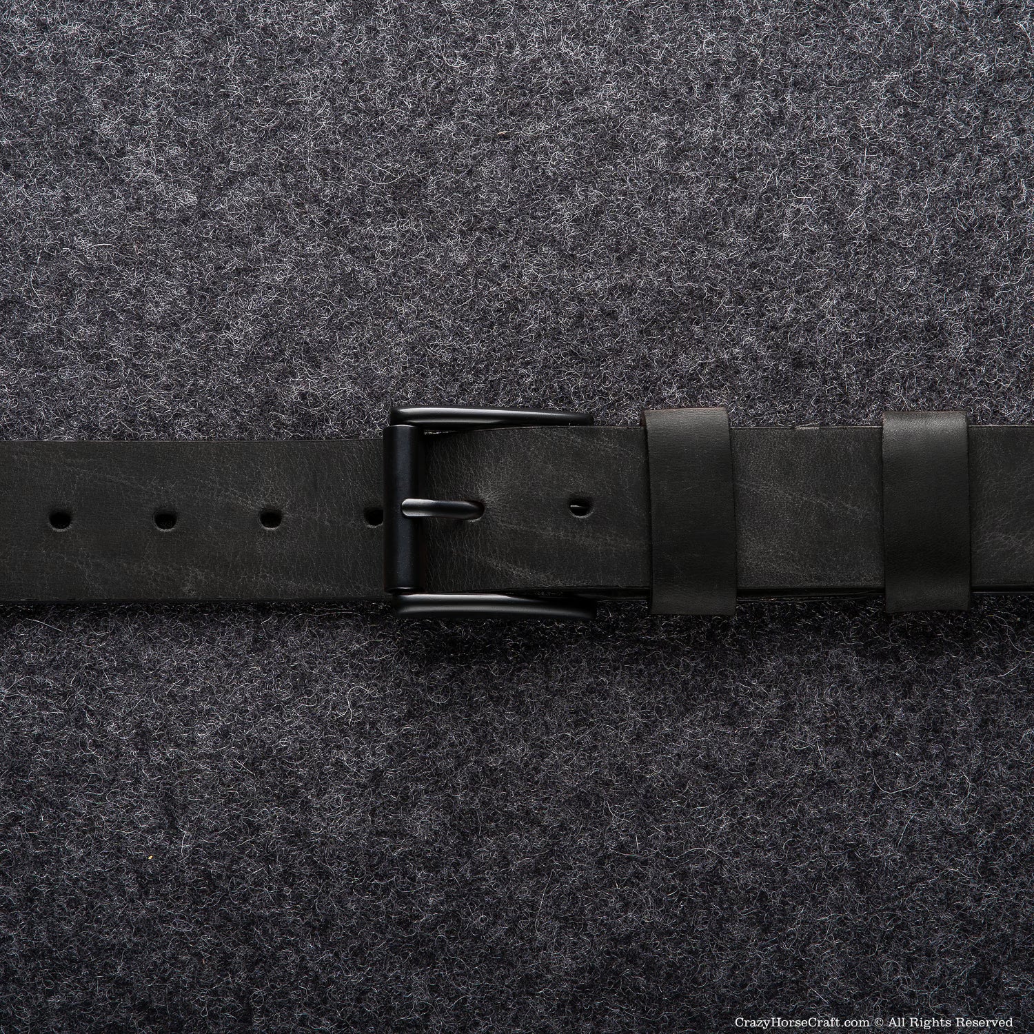 Crazy Horse Craft Belts cintura in pelle nera XS