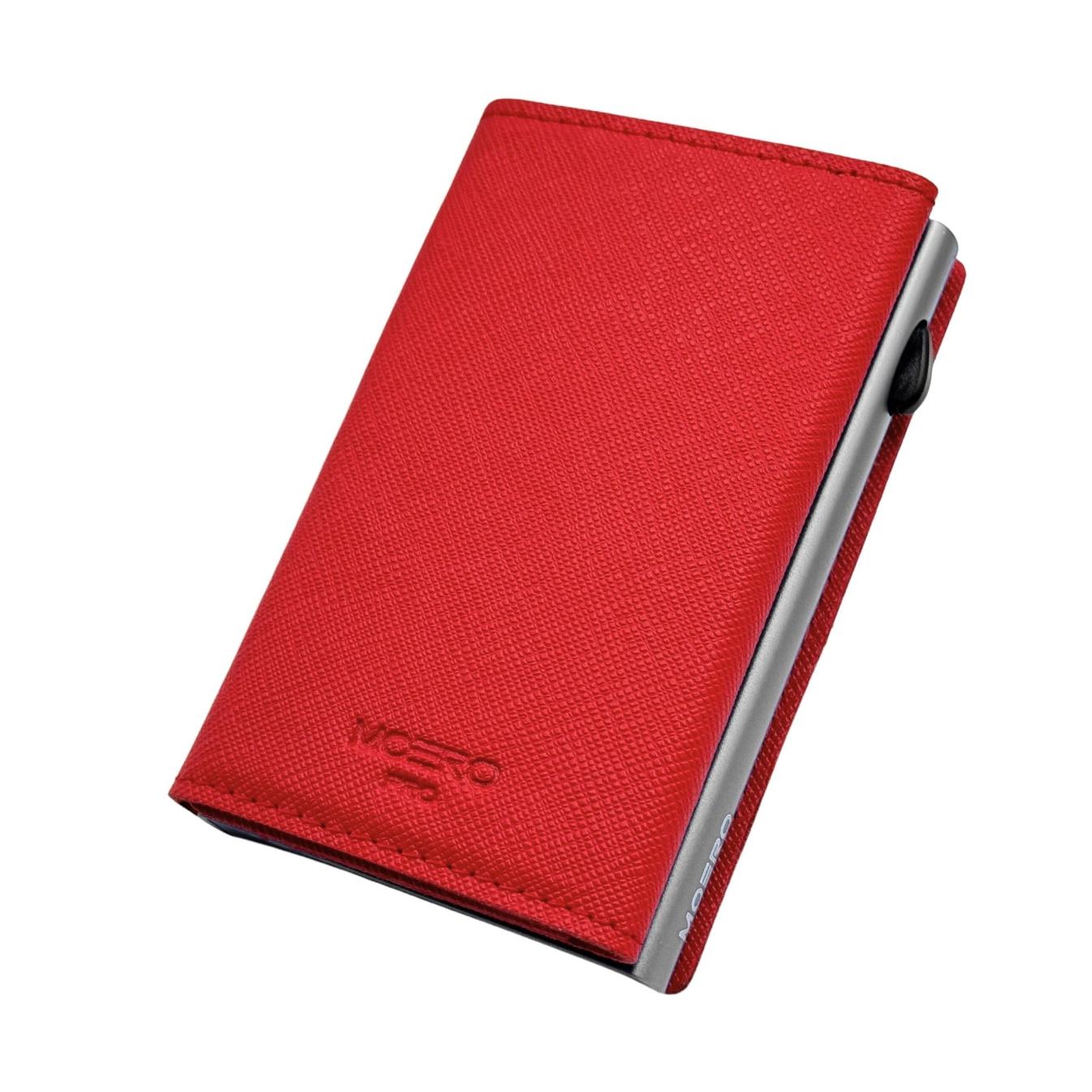 Moero Linea PRO Zip Saffiano portafoglio Red 4.0 con portamonete zip