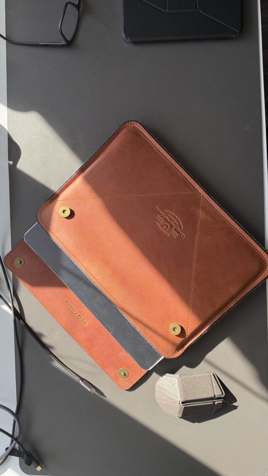 Crazy Horse Craft MacBook Cases Classic Brown custodia MacBook Air 13 pollici in pelle