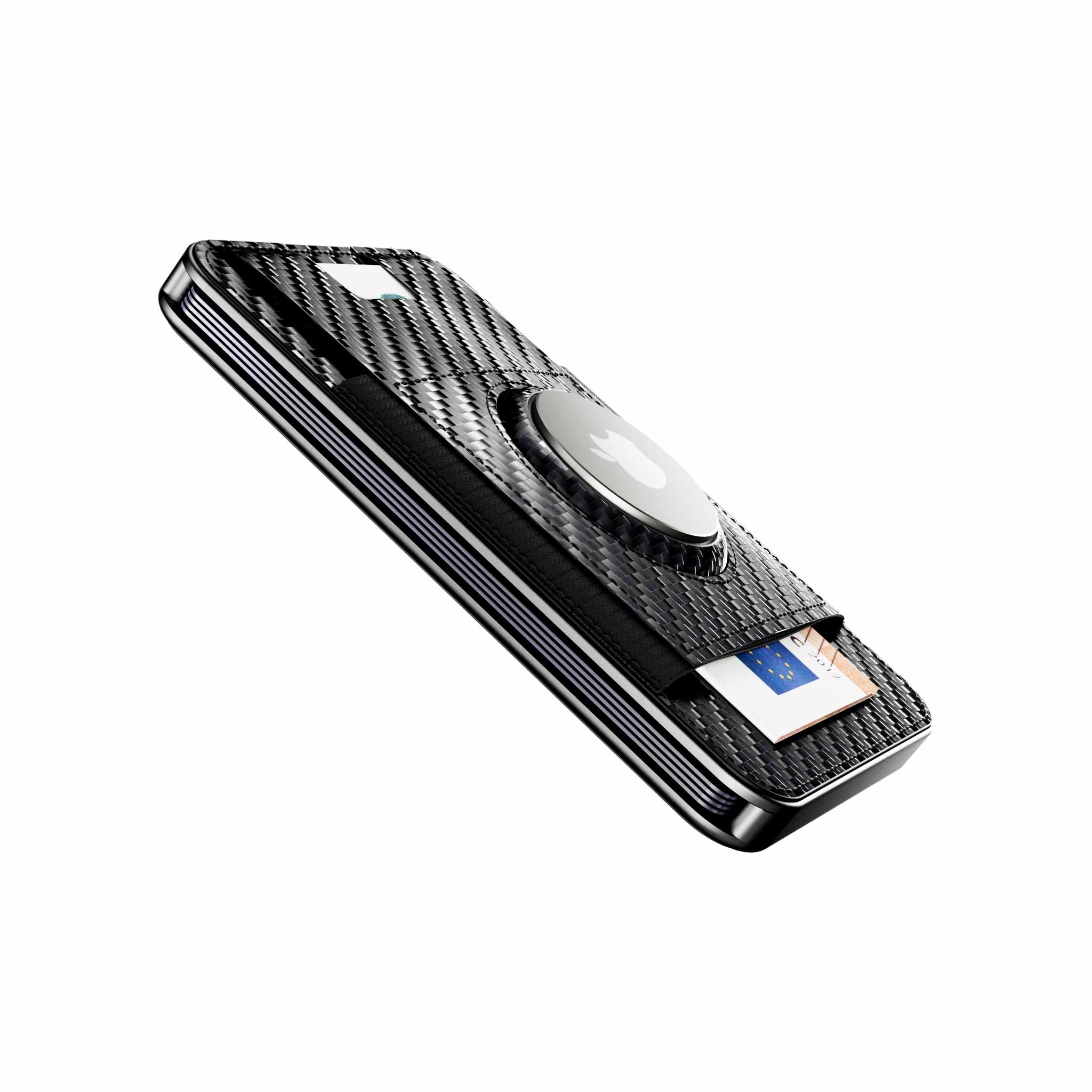 Moero Linea AirTag M2 Pro Airtag Carbon Black portafoglio MagSafe
