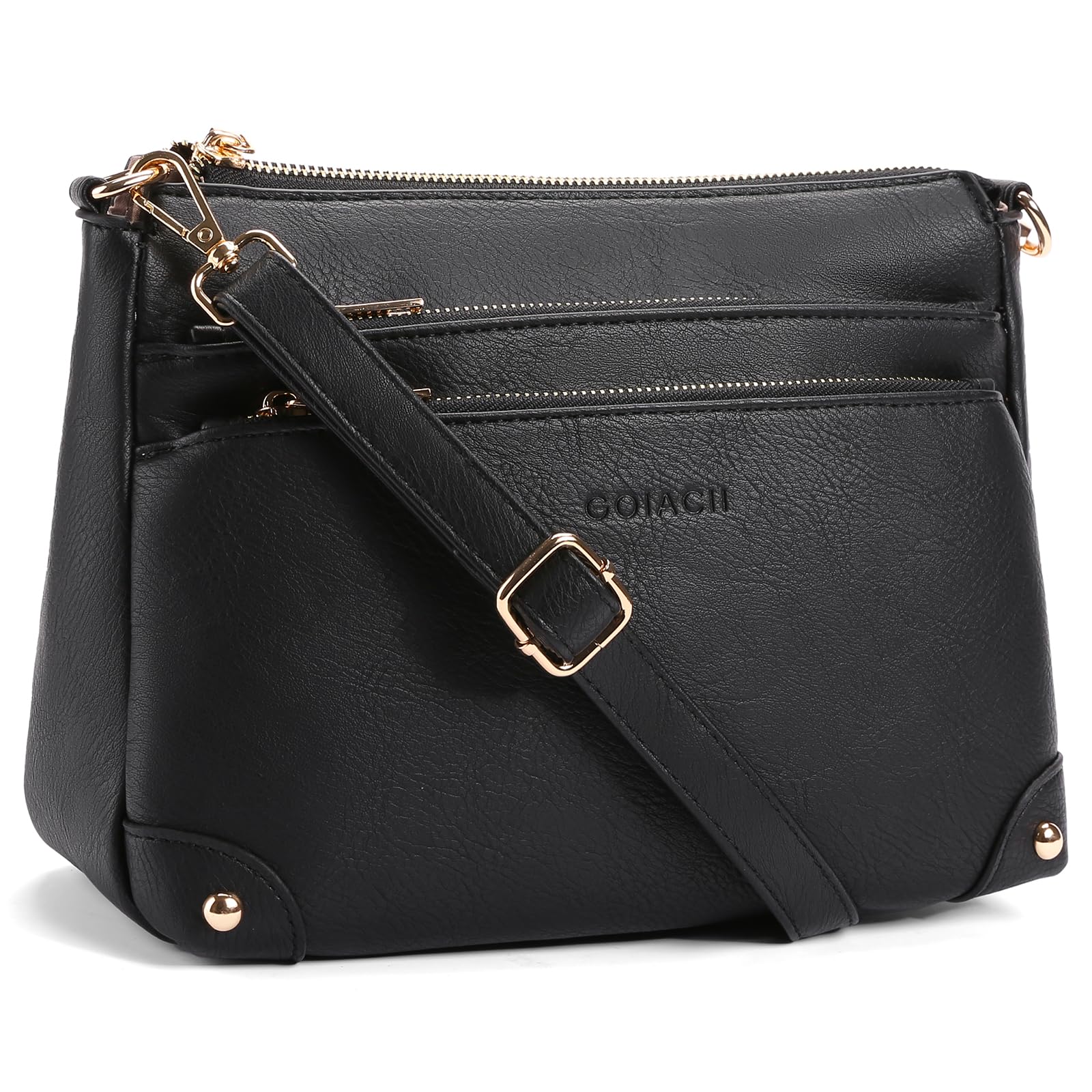 GOIACII BAG Borse a tracolla da donna hobo A04 Nero con tasche