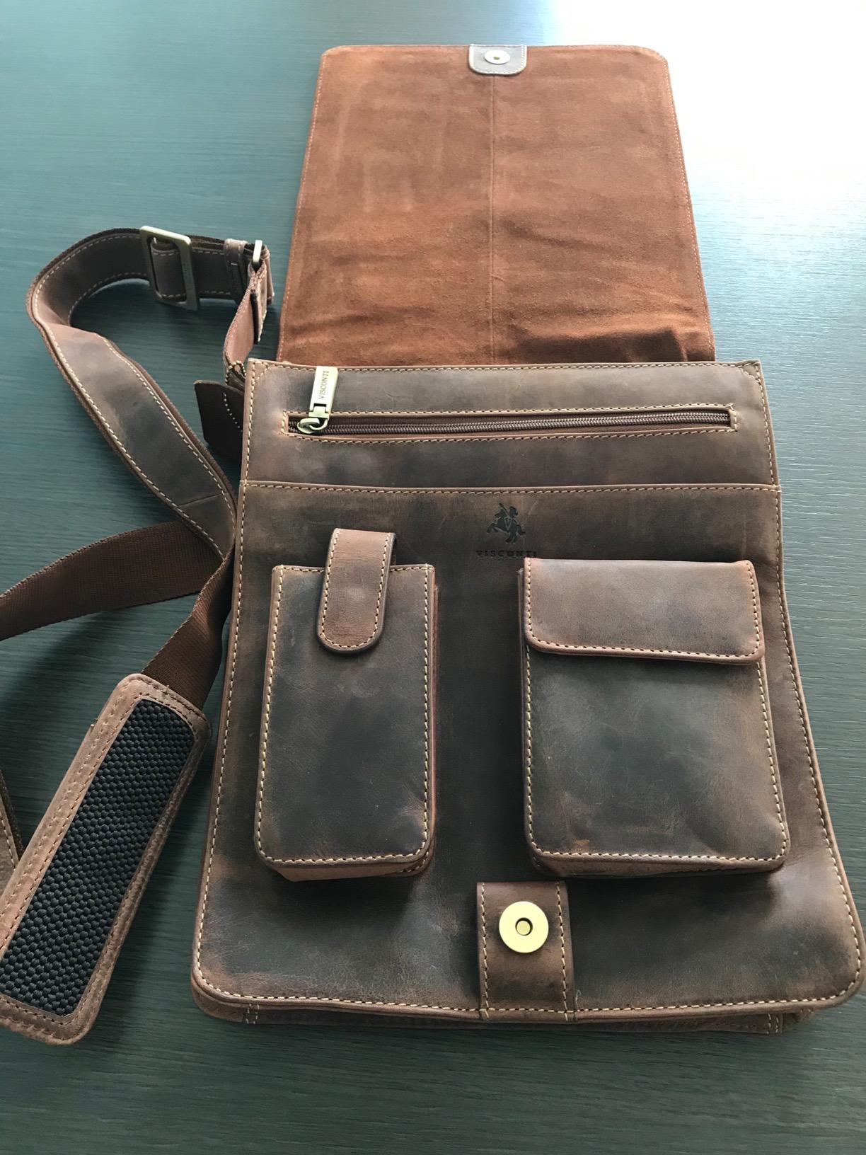 Visconti Hunters Bags 18410 Jasper borsa messenger in pelle Olio Marrone