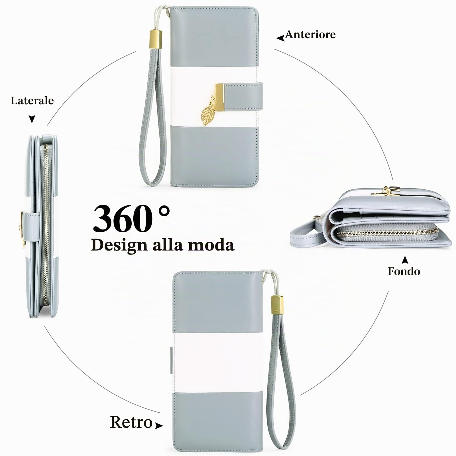 GOIACII WOMEN'S LARGE WALLET Portafoglio Donna Lungo Portafoglio nero RFID