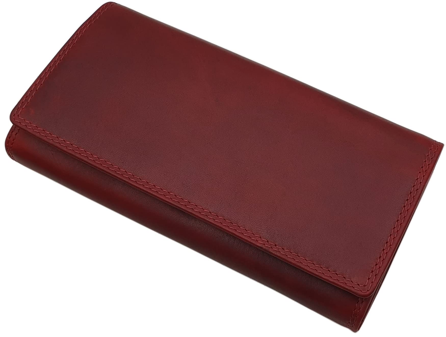 myledershop Damen Geldbörsen portafoglio donna senza motivo rosso ciliegia RFID