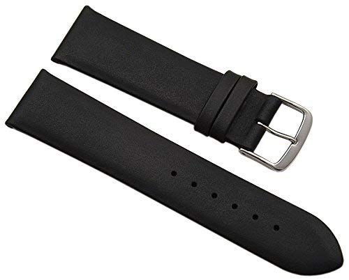 myledershop Uhrenarmbänder cinturino orologio 22 mm pelle vitello nero
