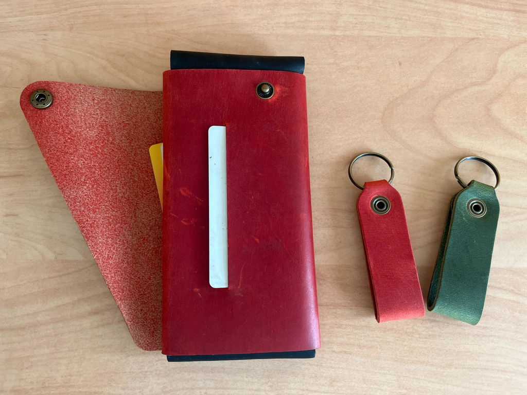 Crazy Horse Craft Minimalist Series portafoglio custodia iPhone Fragola Red