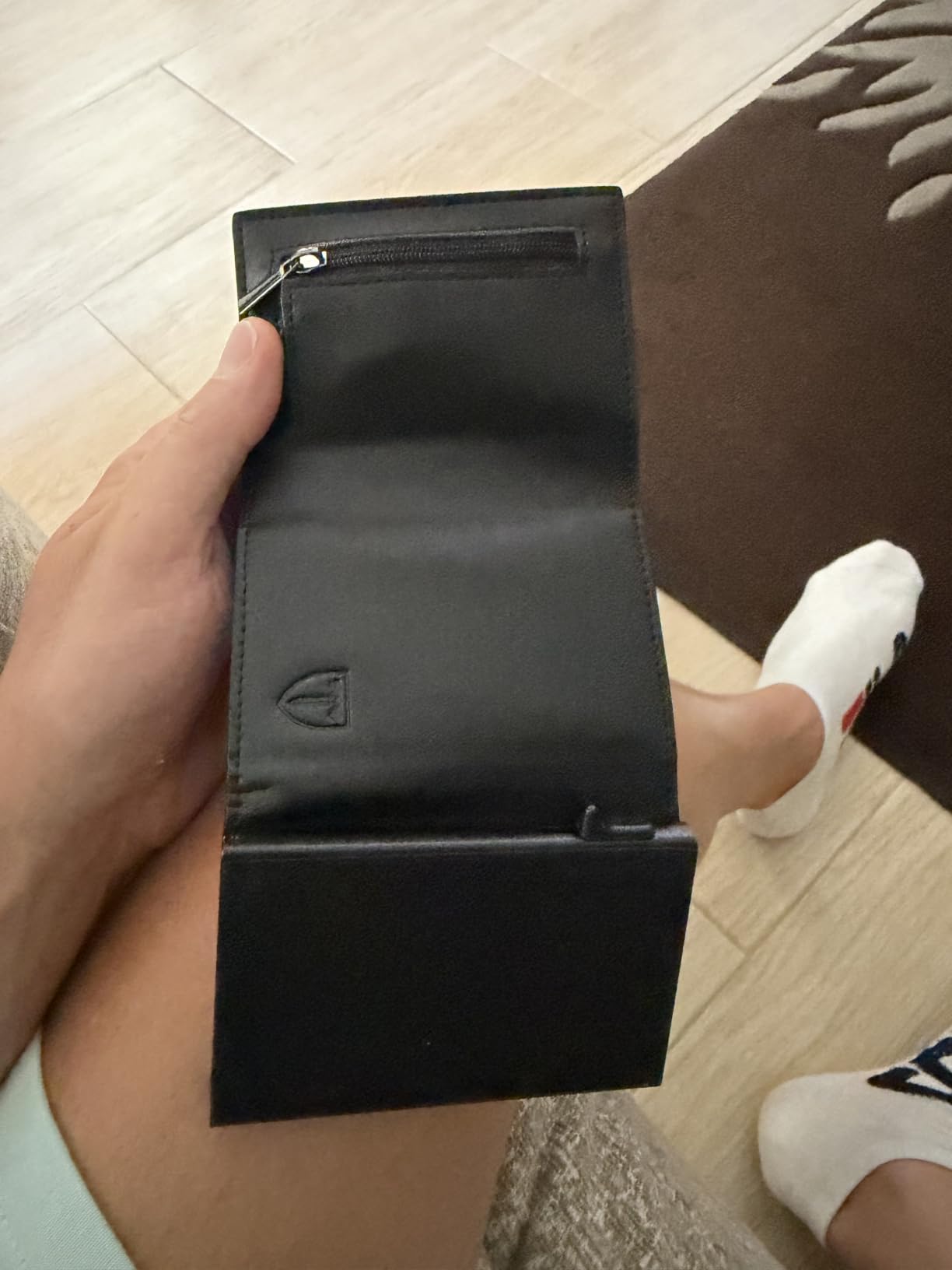 TENBST Card Holder portafoglio slim nero RFID con portamonete