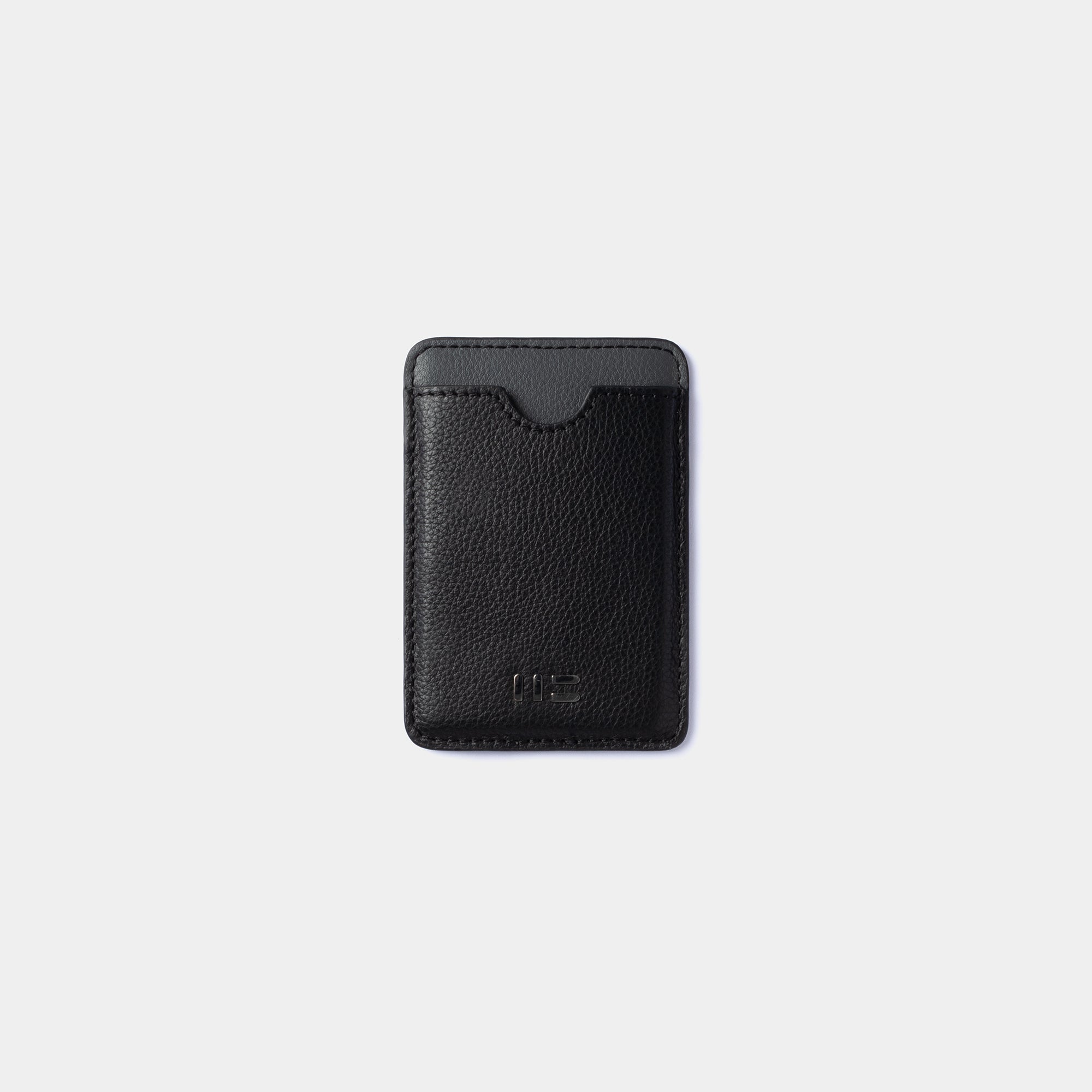 Miguel Bellido Accesorios funcionales Portacarte magnetico in pelle nera MagSafe