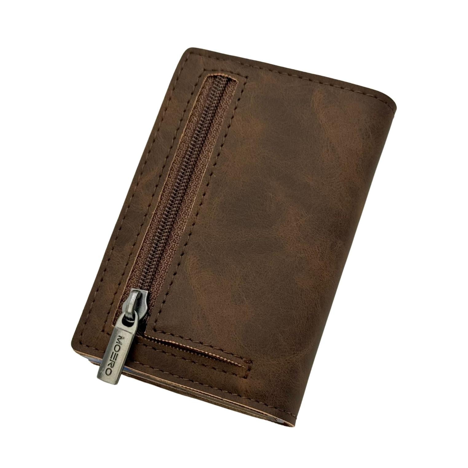 Moero Linea PRO PRO Zip portafoglio Marrone 4.0 RFID vegan