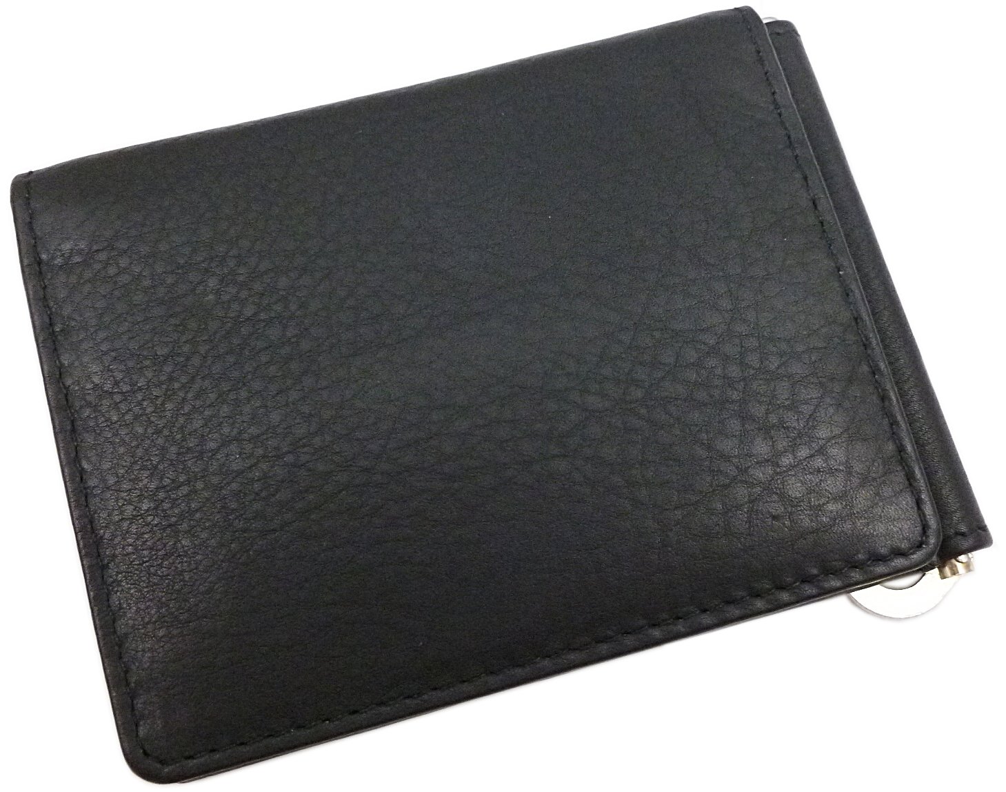 myledershop Brieftaschen Dollarclip portafoglio con clip nero in pelle di vitello