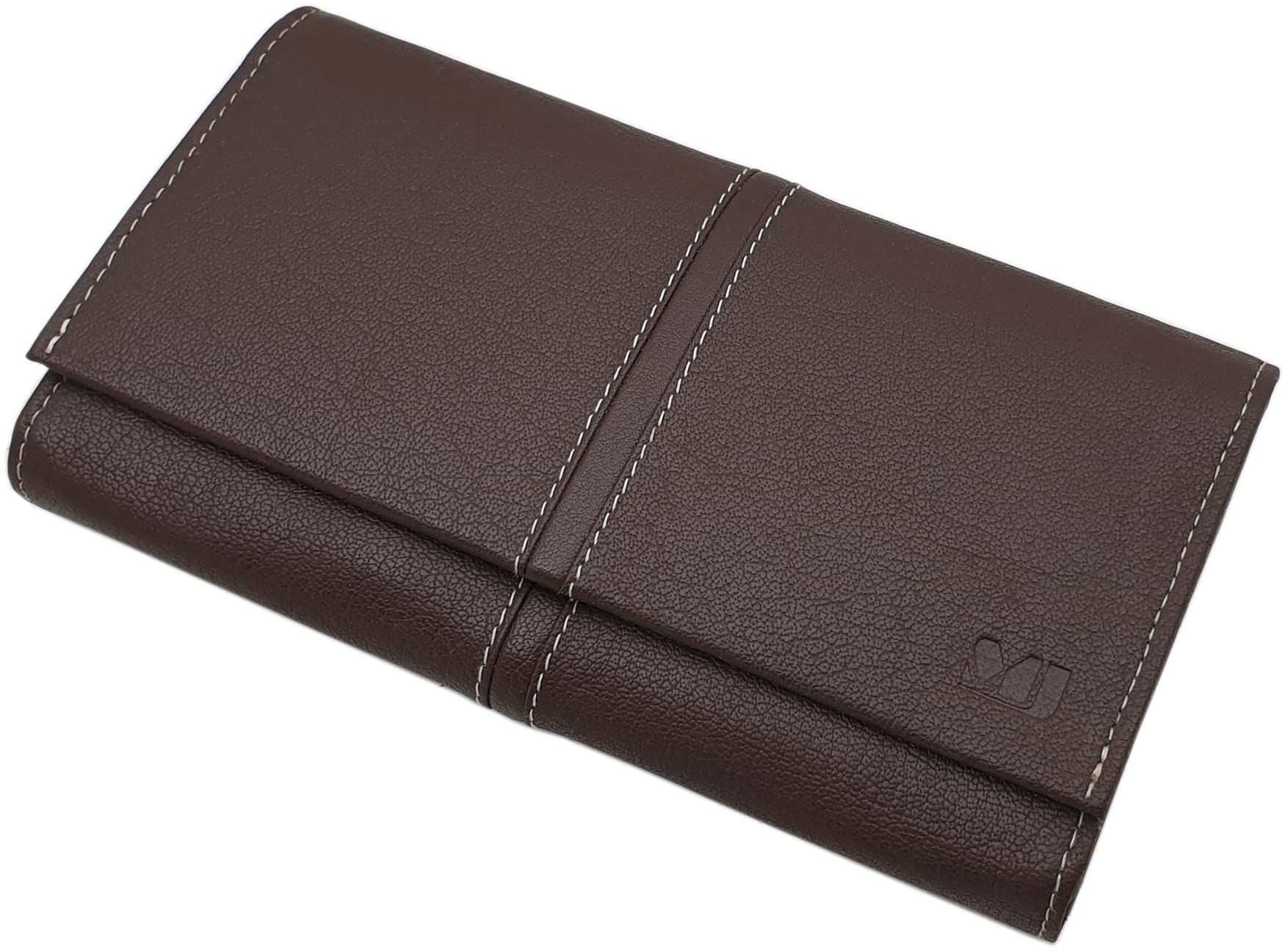 myledershop Damen Geldbörsen portafoglio donna grande nero pelle bufalo