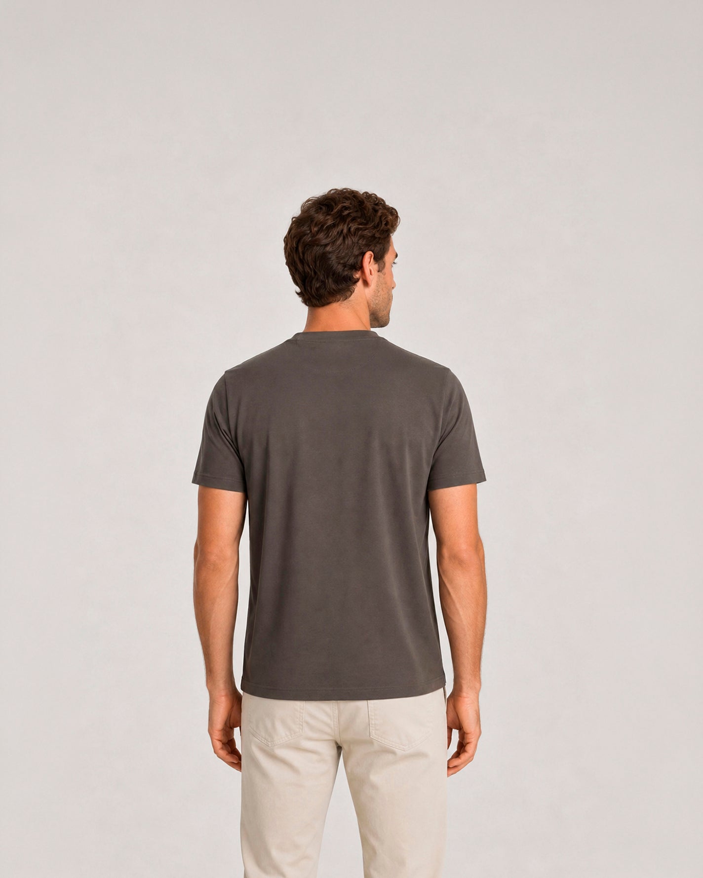 Miguel Bellido Polos y Camisetas Camiseta 100% algodón cuello redondo maglietta beige topo