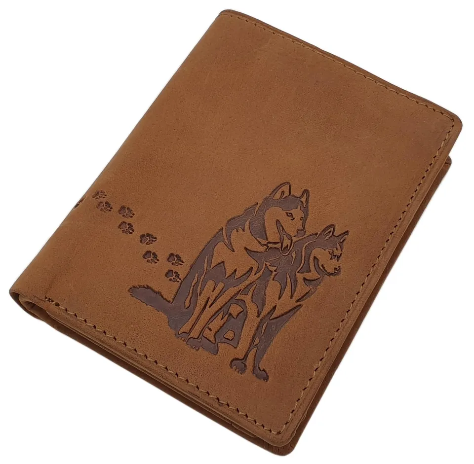 myledershop Herren Geldbörsen Modello 1 portafoglio verticale cognac RFID