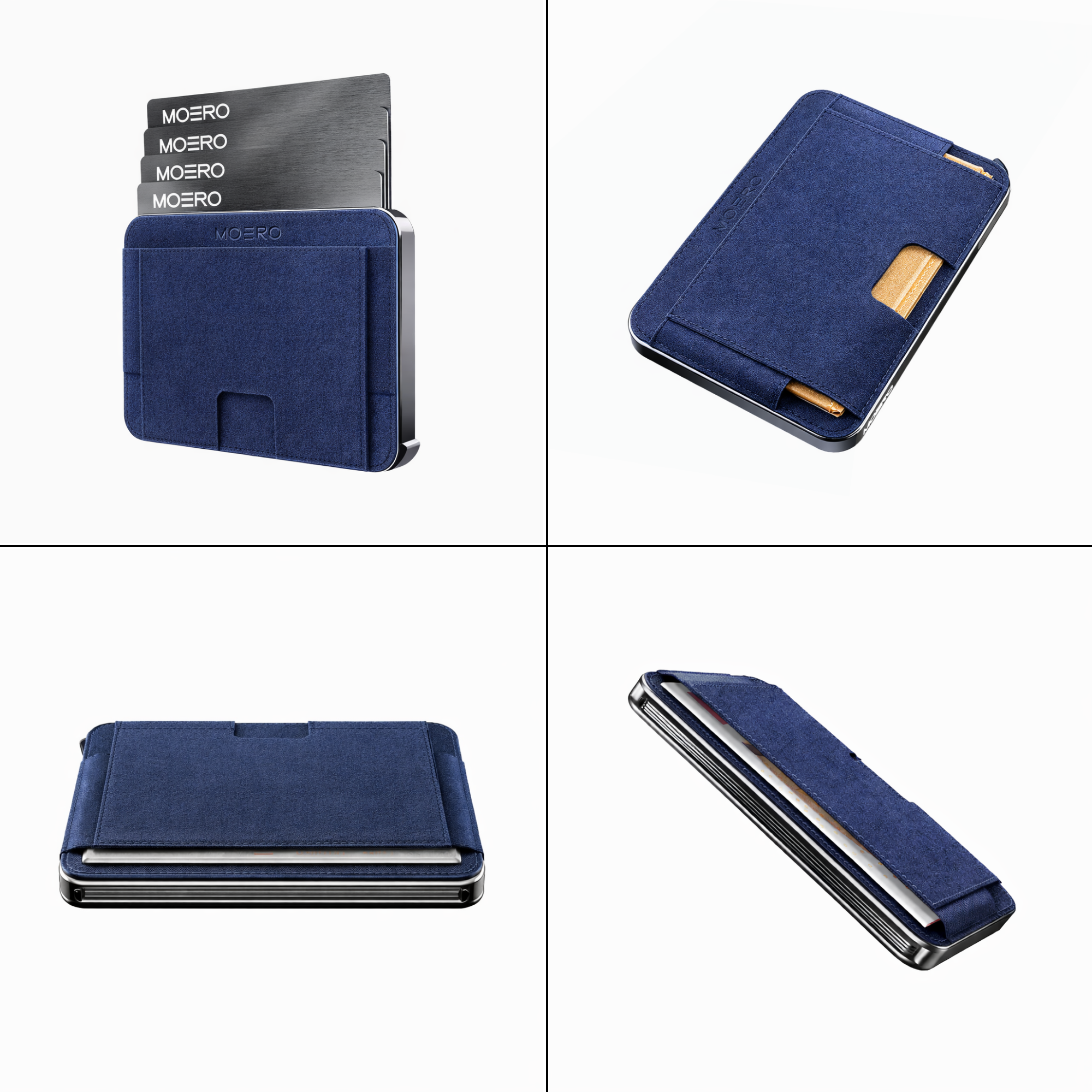 Moero Linea M2 Ultra Superior portafoglio MagSafe blu RFID