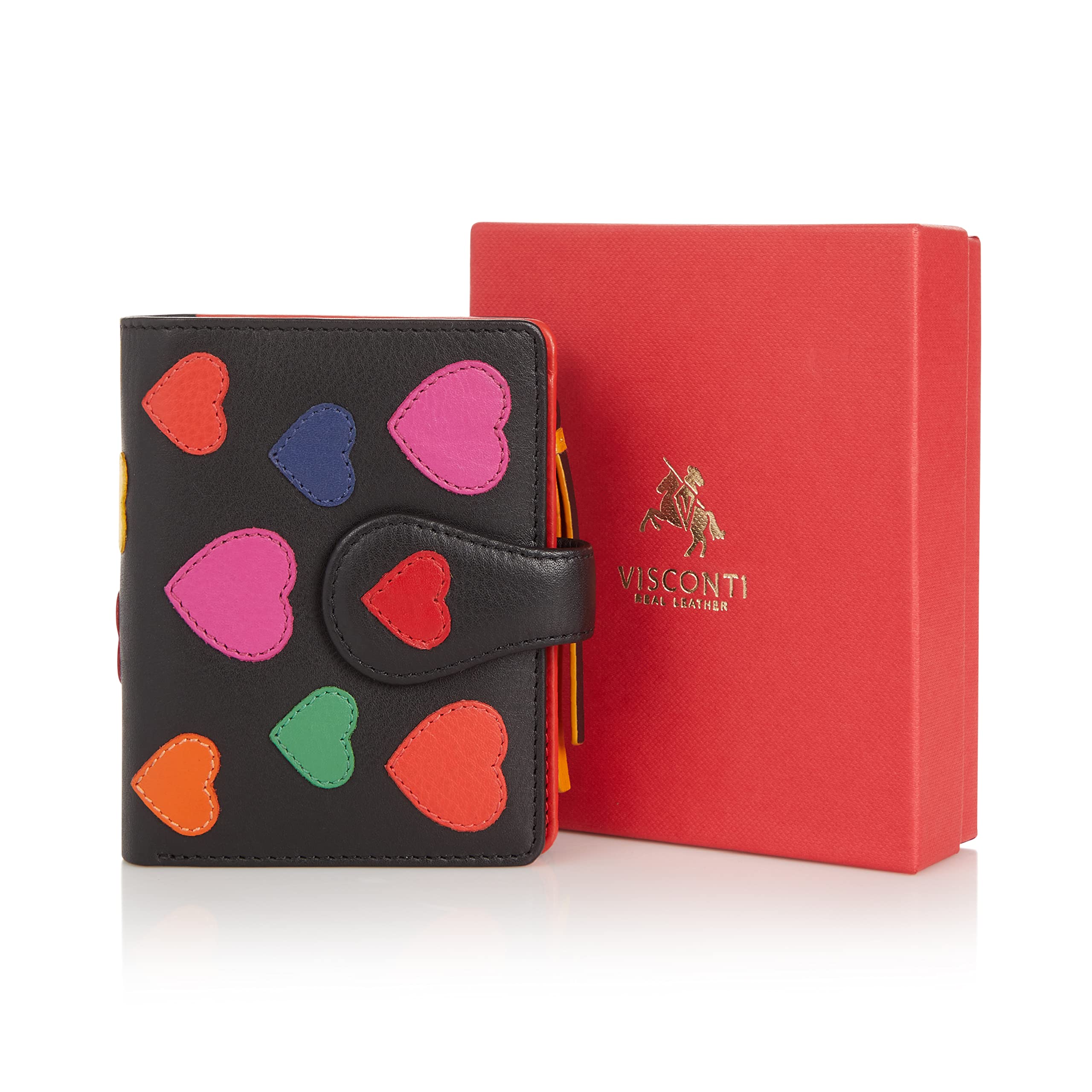 Visconti Polka portafoglio donna LV S 11,5x9 cm Cuori RFID