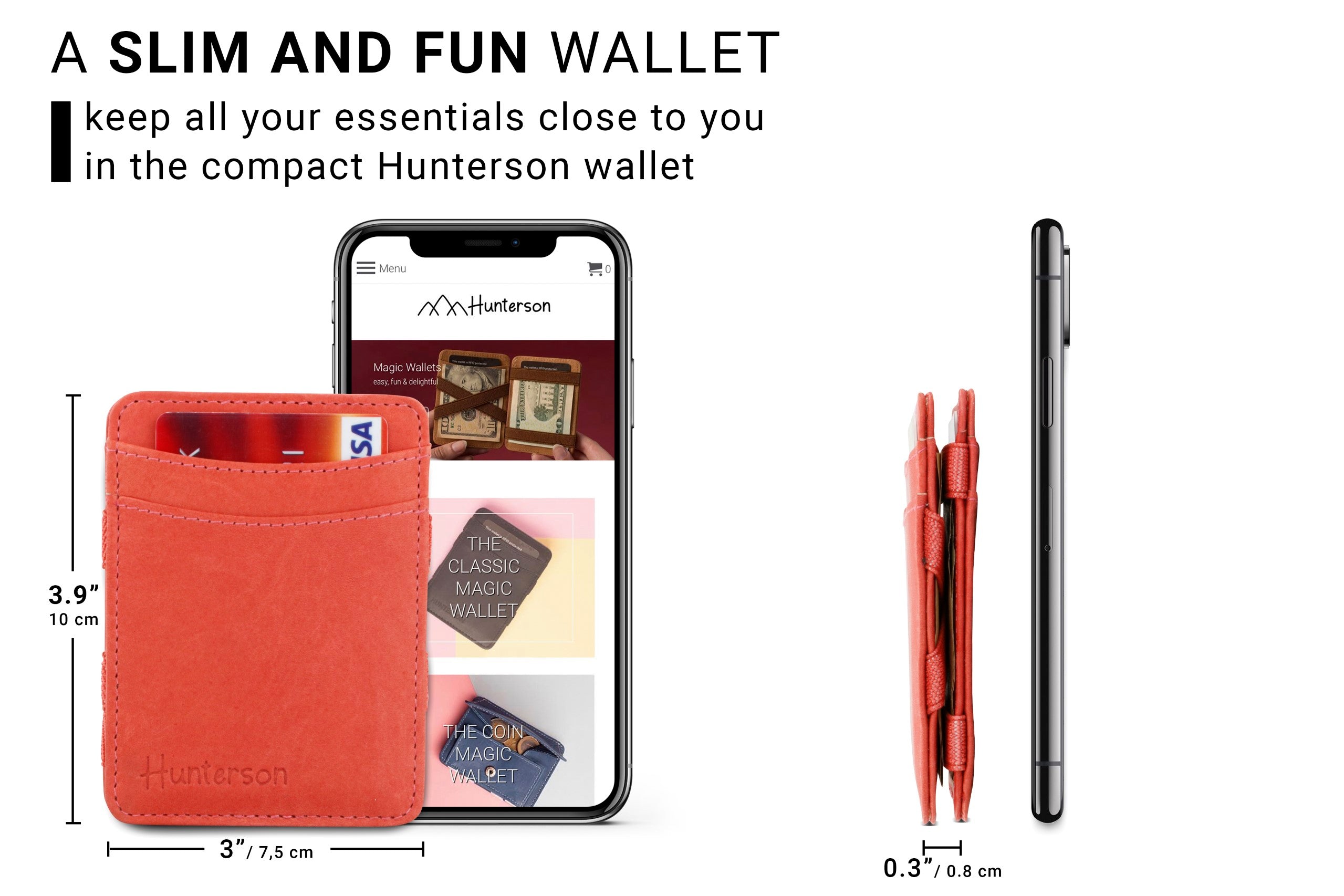 Hunterson The Leather Collection The OG portafoglio Orange in pelle RFID