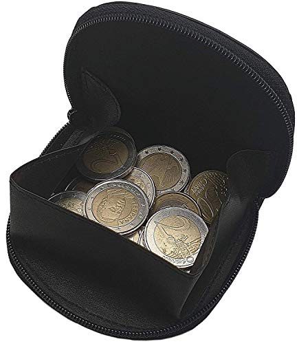 myledershop Münzbörsen MJ-Design-Germany portamonete nero in vacchetta