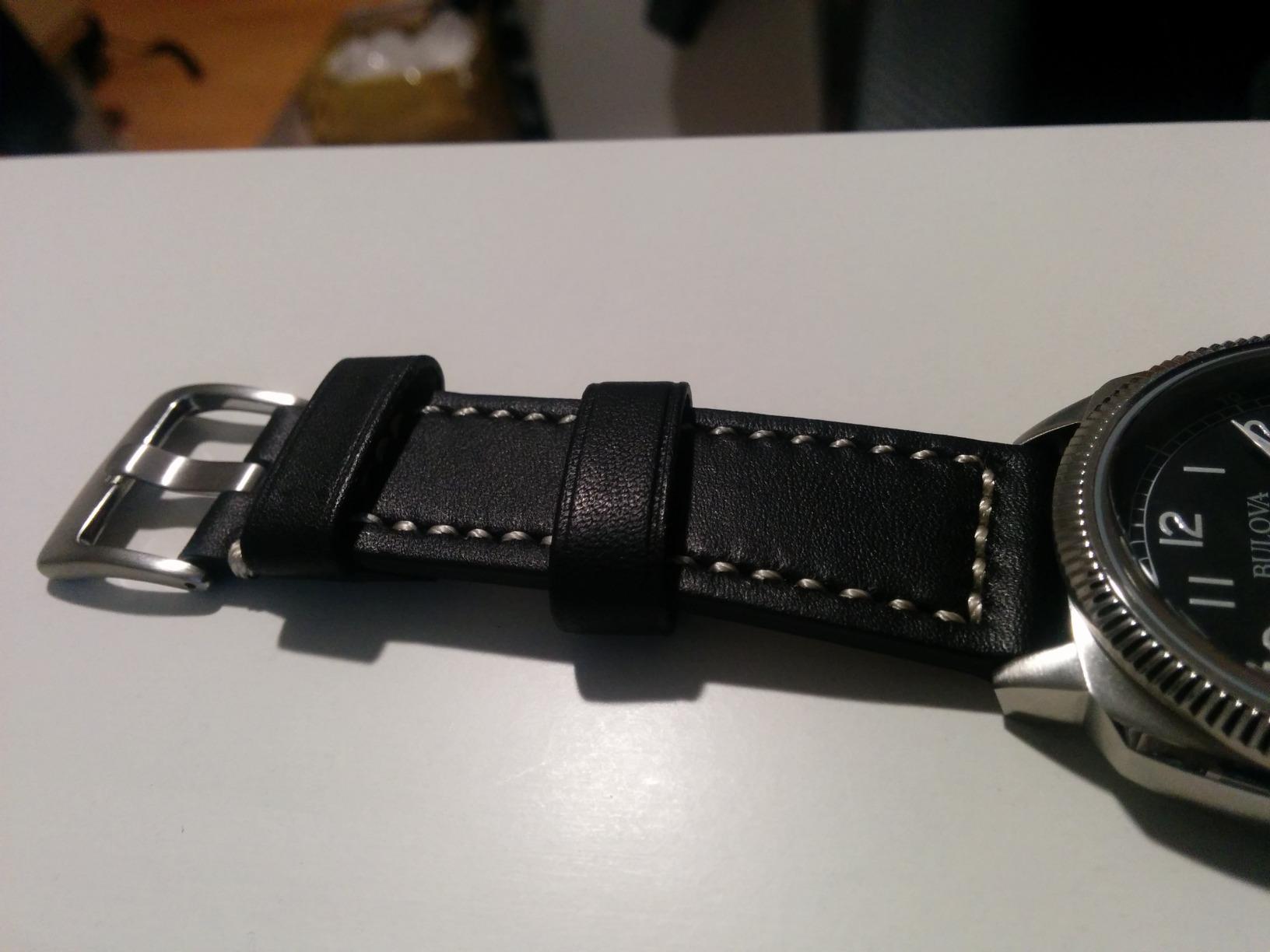 myledershop Uhrenarmbänder cinturino orologio 22 mm nero in pelle
