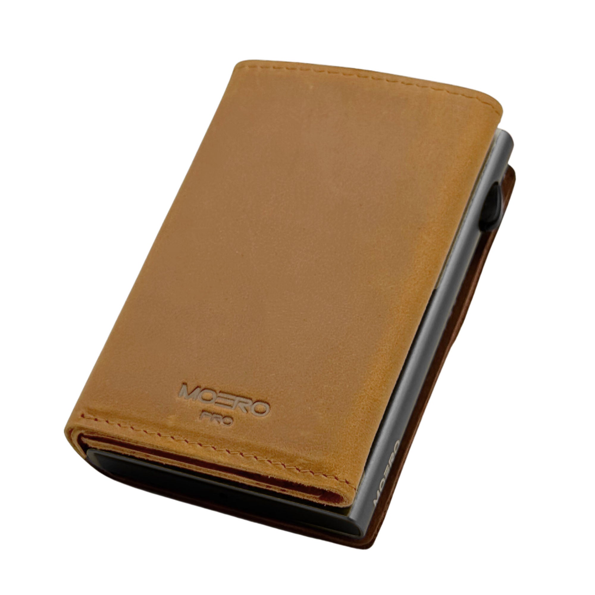 Moero Linea PRO PRO PLUS Zip Crazy Horse portafoglio Cognac RFID