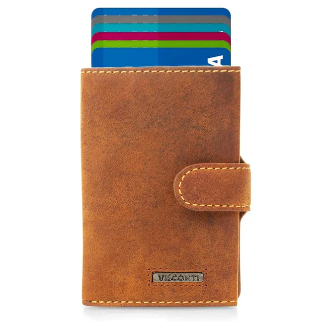 Visconti Slim portafoglio porta carte marrone RFID