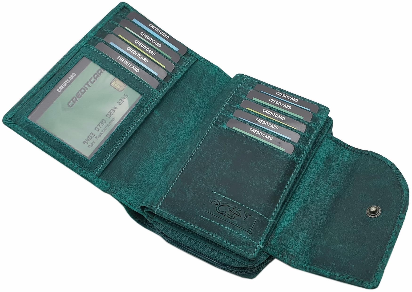 myledershop Damen Geldbörsen portafoglio donna pelle bufalo nero RFID