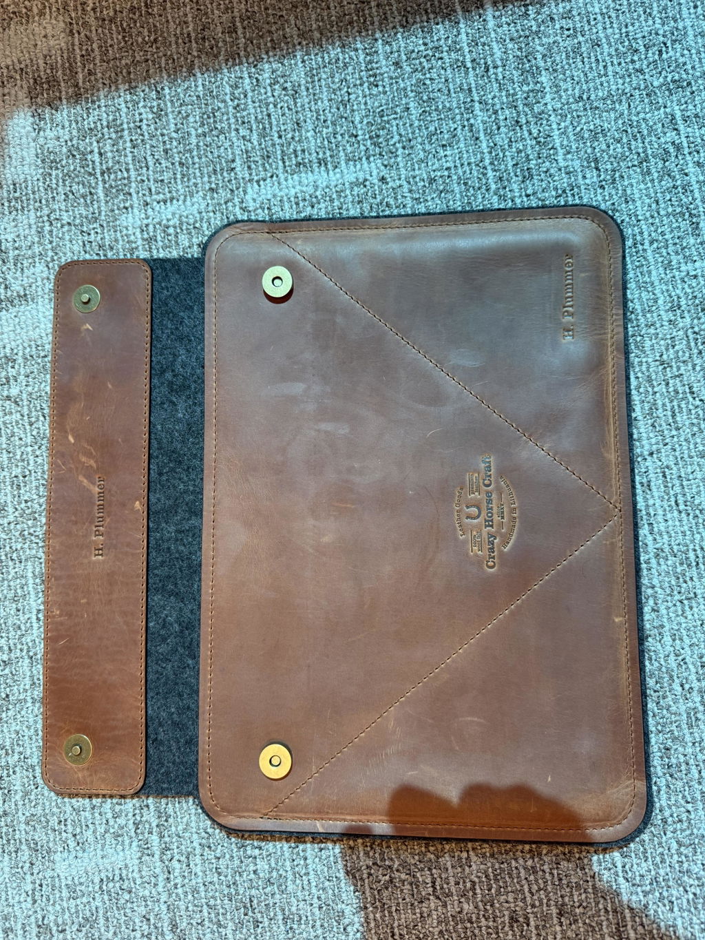 Crazy Horse Craft MacBook Cases Classic Brown custodia MacBook Air 13 pollici in pelle