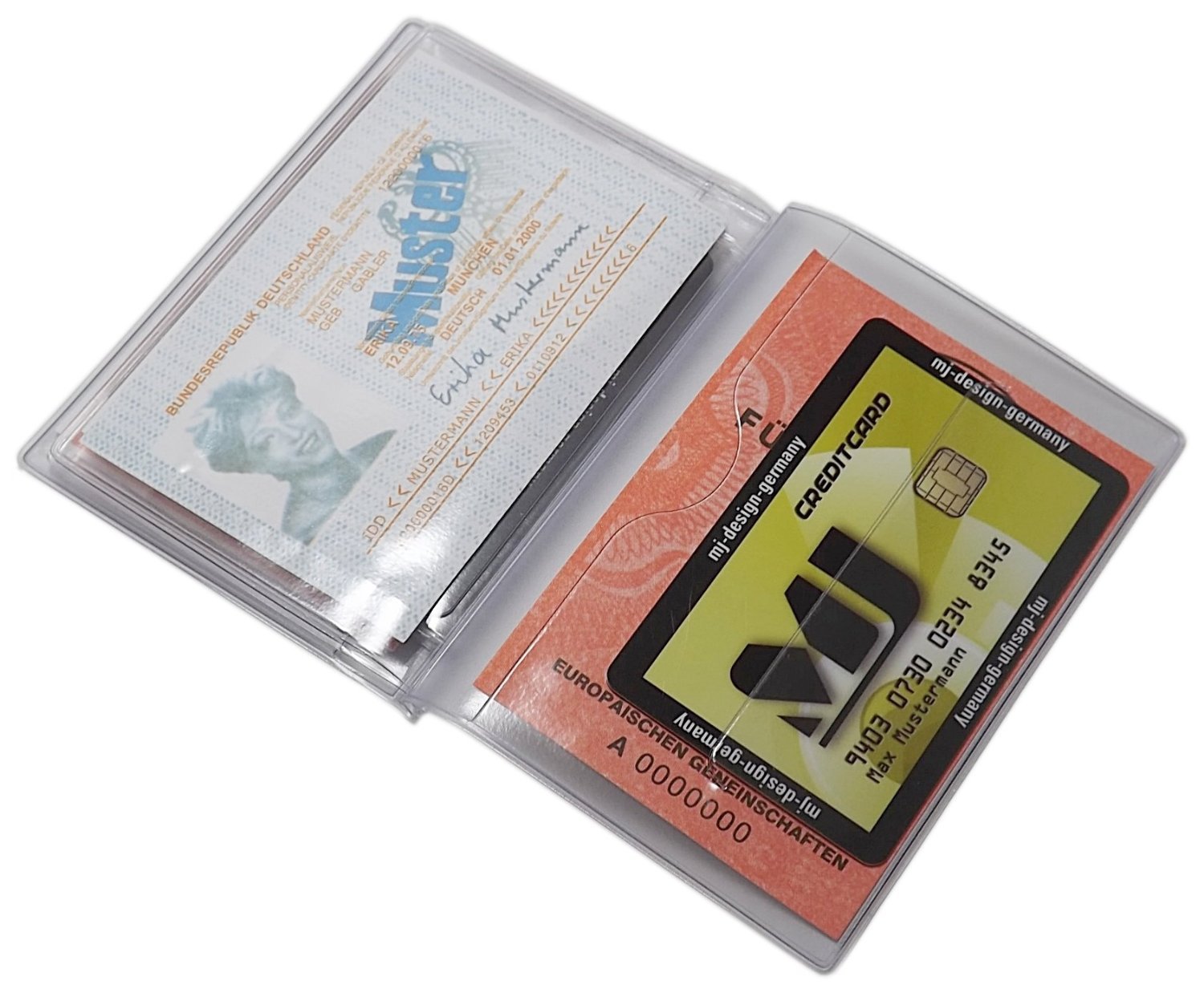 myledershop Karten- und Ausweisetuis MJ-Design-Germany porta documenti trasparente 10 scomparti