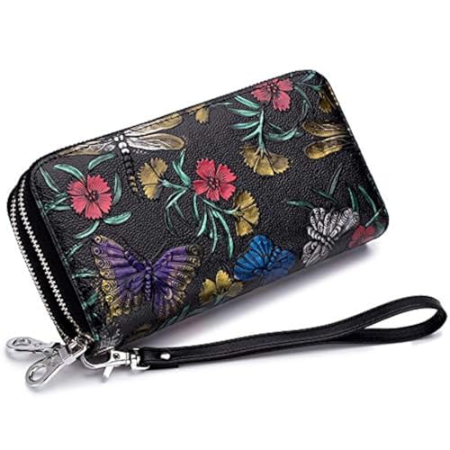 GOIACII WOMEN'S LARGE WALLET portafoglio donna doppia zip RFID