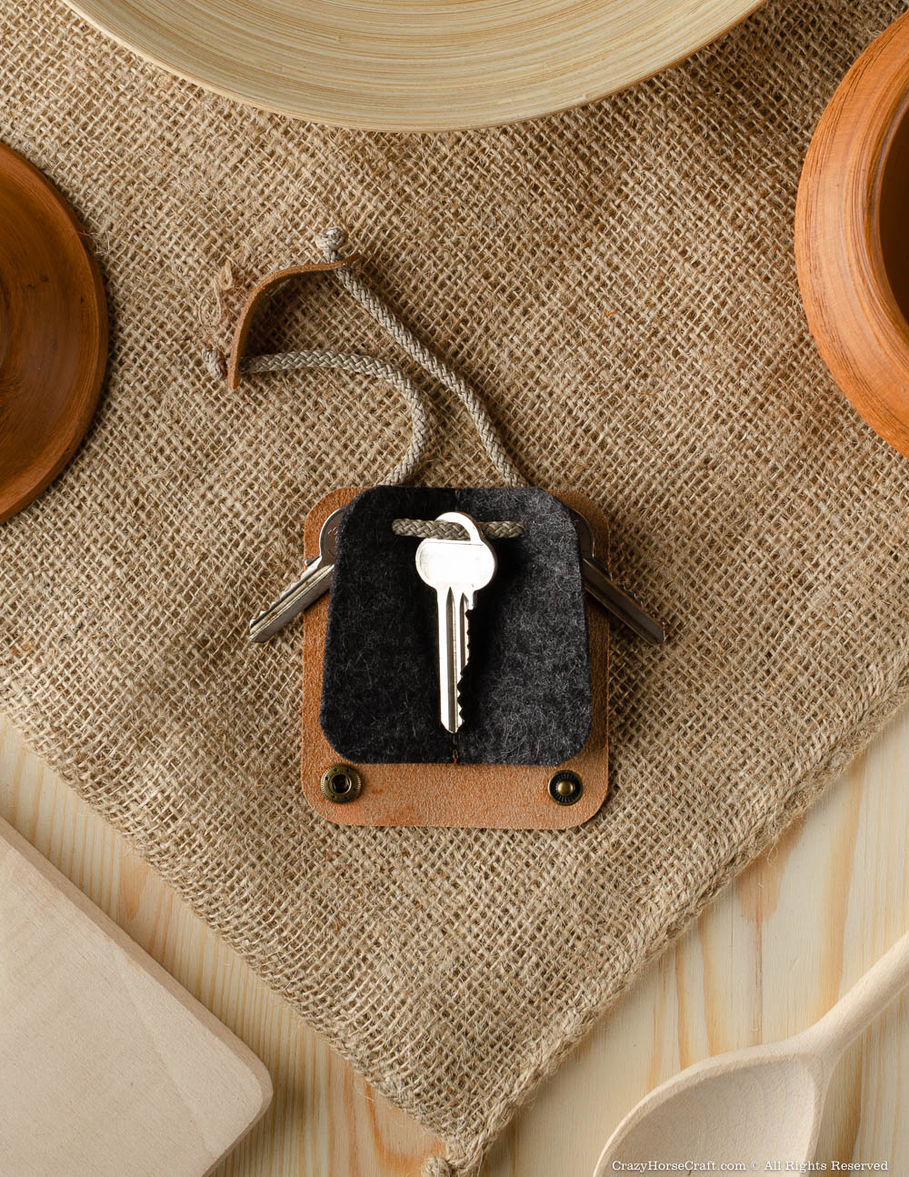 Crazy Horse Craft Key Holders Leather Key Organiser & Holder portachiavi verde alpino