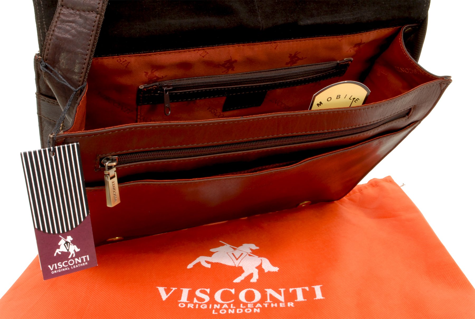 Visconti Hunters Bags ML23 Carter borsa messenger marrone in pelle