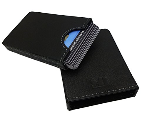 myledershop Kredit- und Visitenkartenetuis portacarte in pelle di bufalo nero