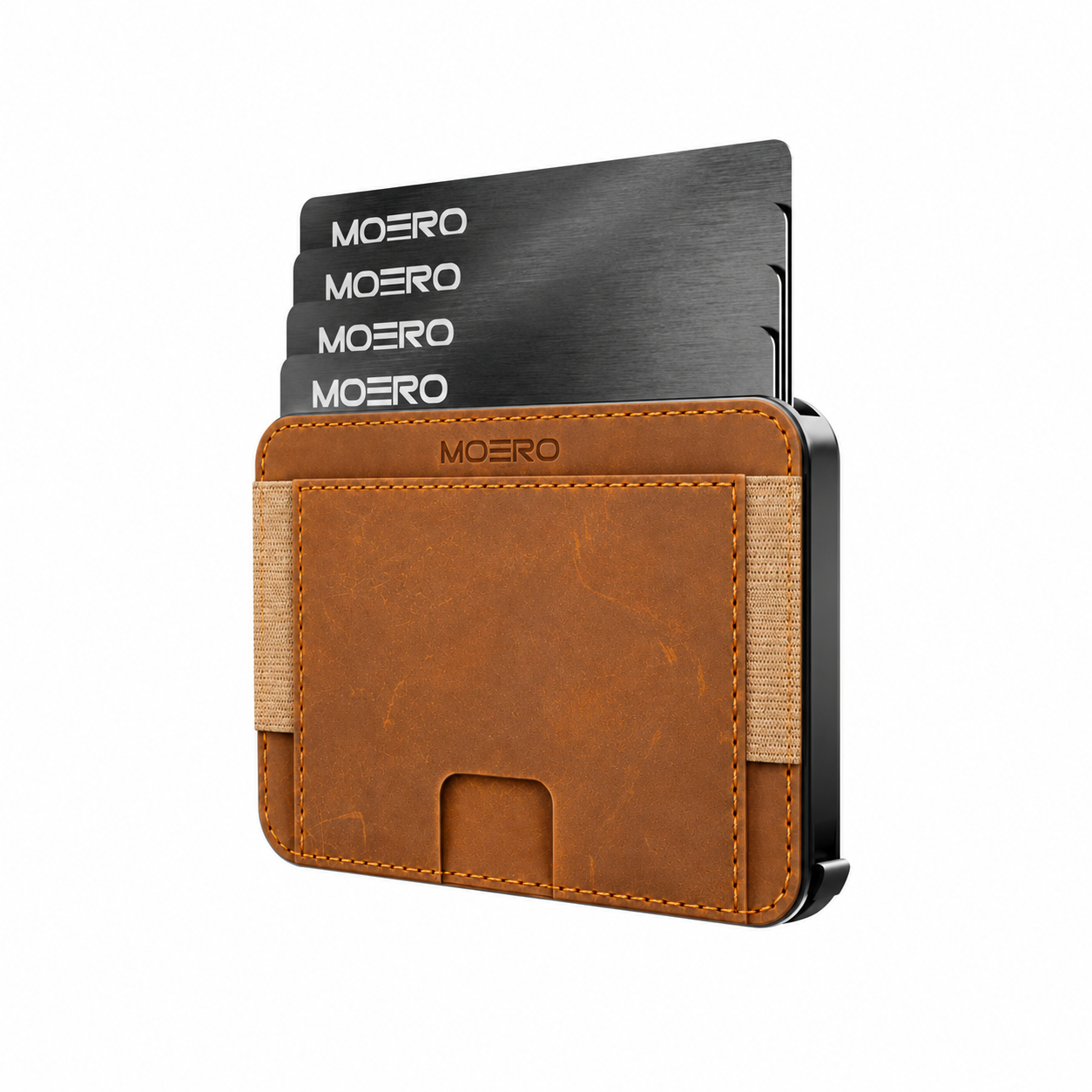 Moero Linea M2 M2 Pro Crazy Horse portafoglio nocciola MagSafe