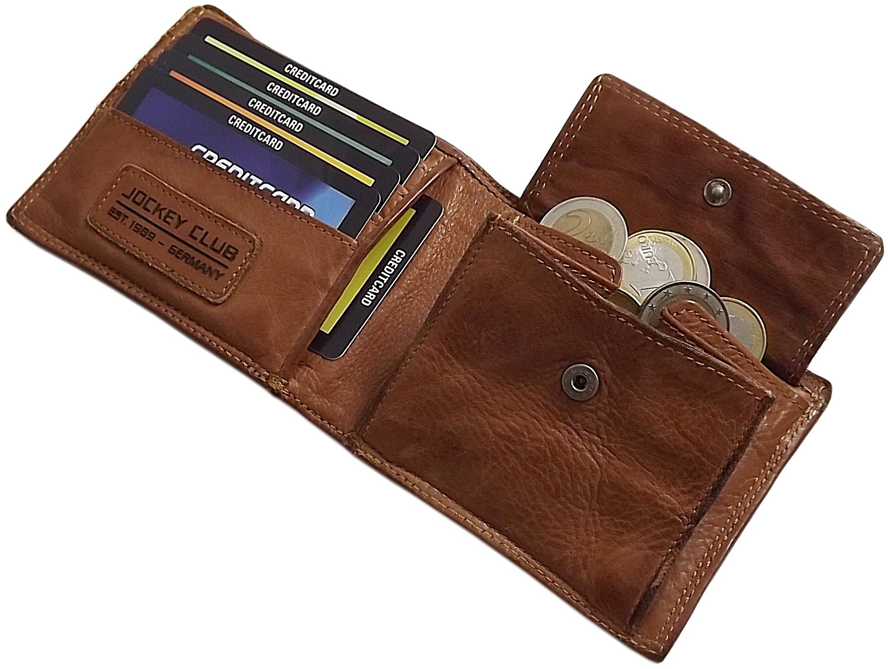 myledershop Herren Geldbörsen Modell 2 portafoglio cognac