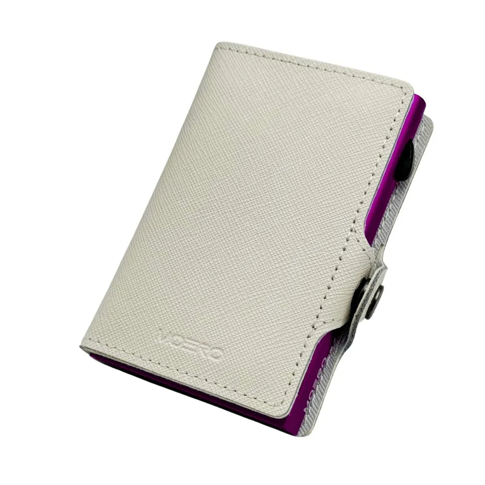 Moero Linea Classic Classic Zip portafoglio Bianco RFID Saffiano