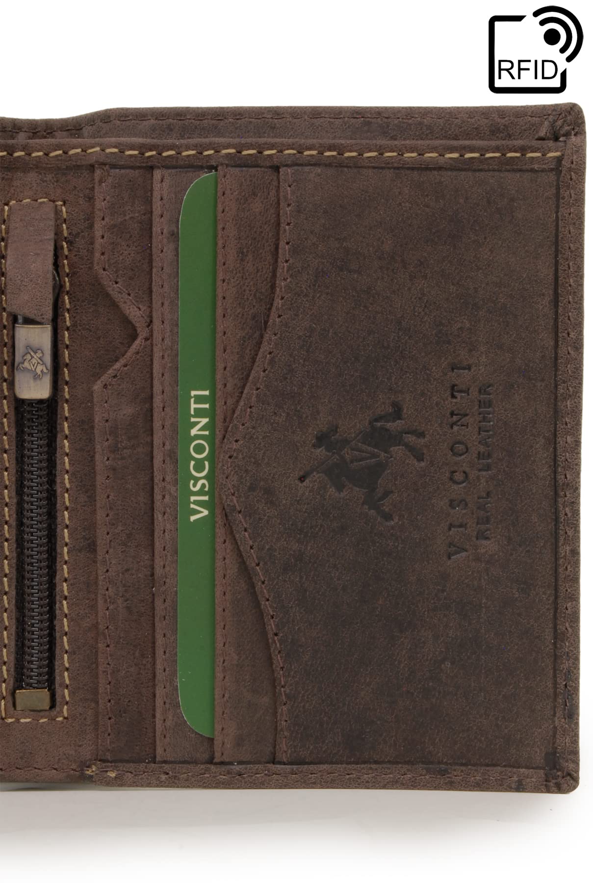 Visconti Hunters Wallets 705 Arrow portafoglio uomo pelle olio marrone RFID