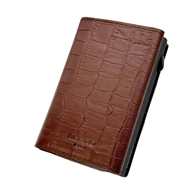 Moero Linea PRO Croco portafoglio marrone effetto coccodrillo RFID