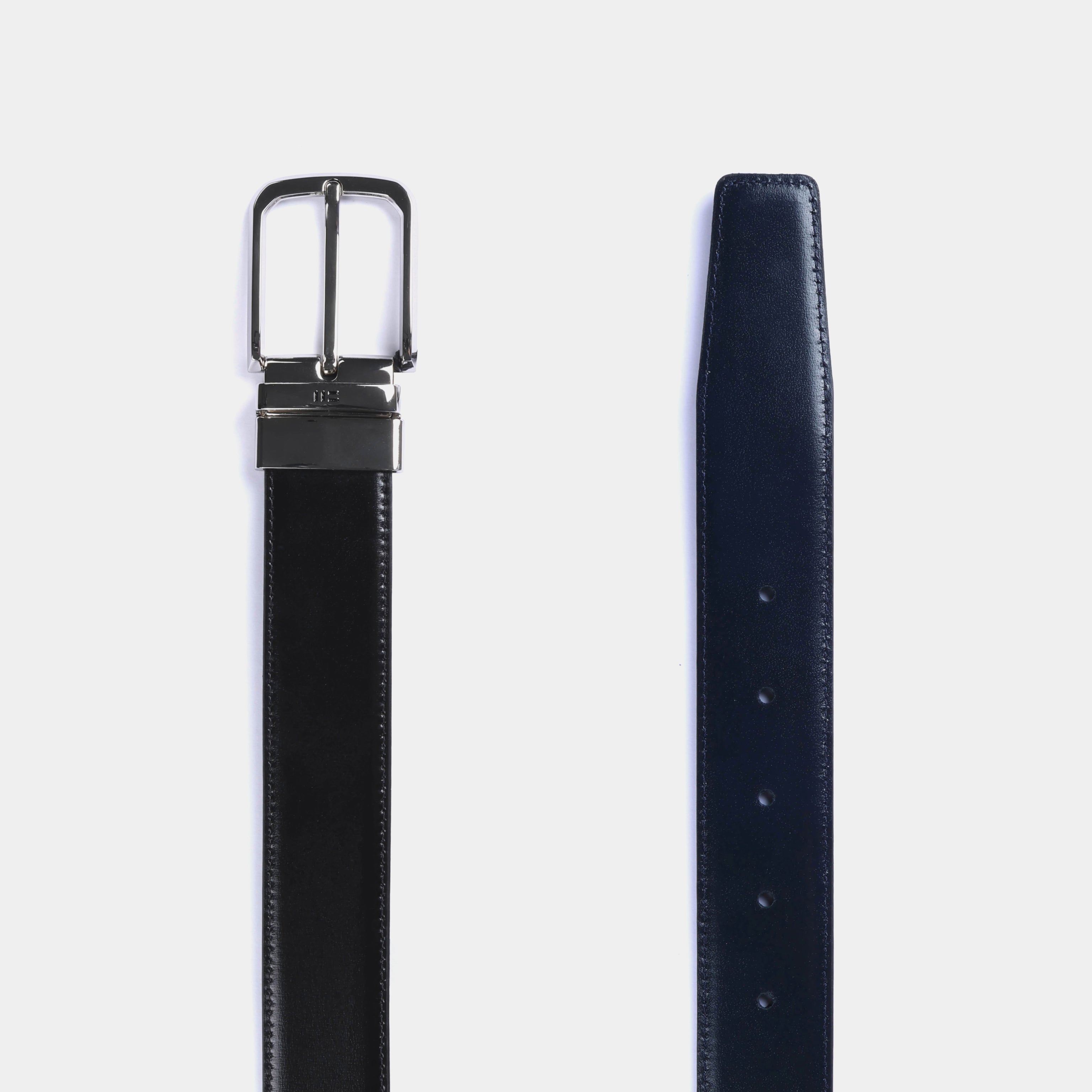 Miguel Bellido Cinturones cintura reversibile in pelle marrone nero taglia 85 tagliabile