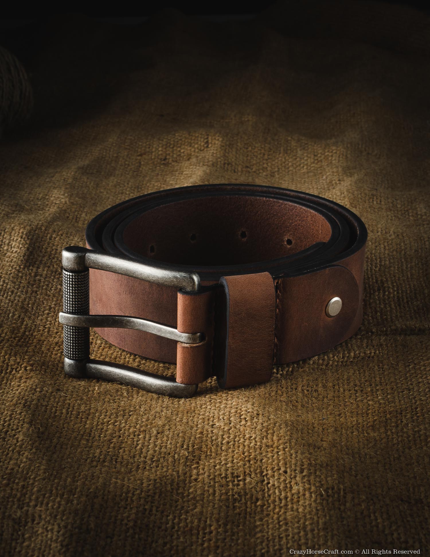 Crazy Horse Craft Belts Vegetable Tanned Leather Belt Classic Brown