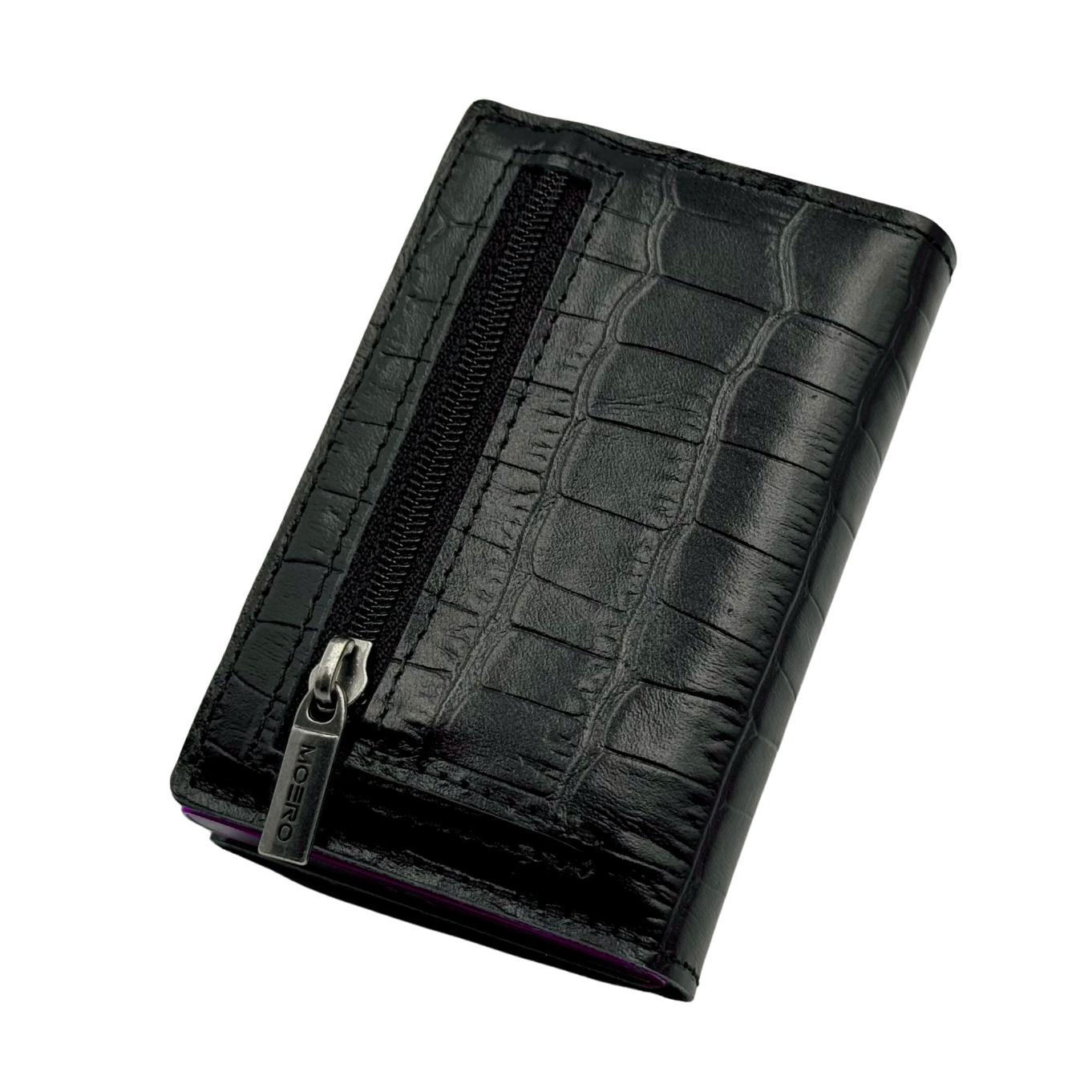 Moero Linea PRO PRO Zip Croco portafoglio nero RFID