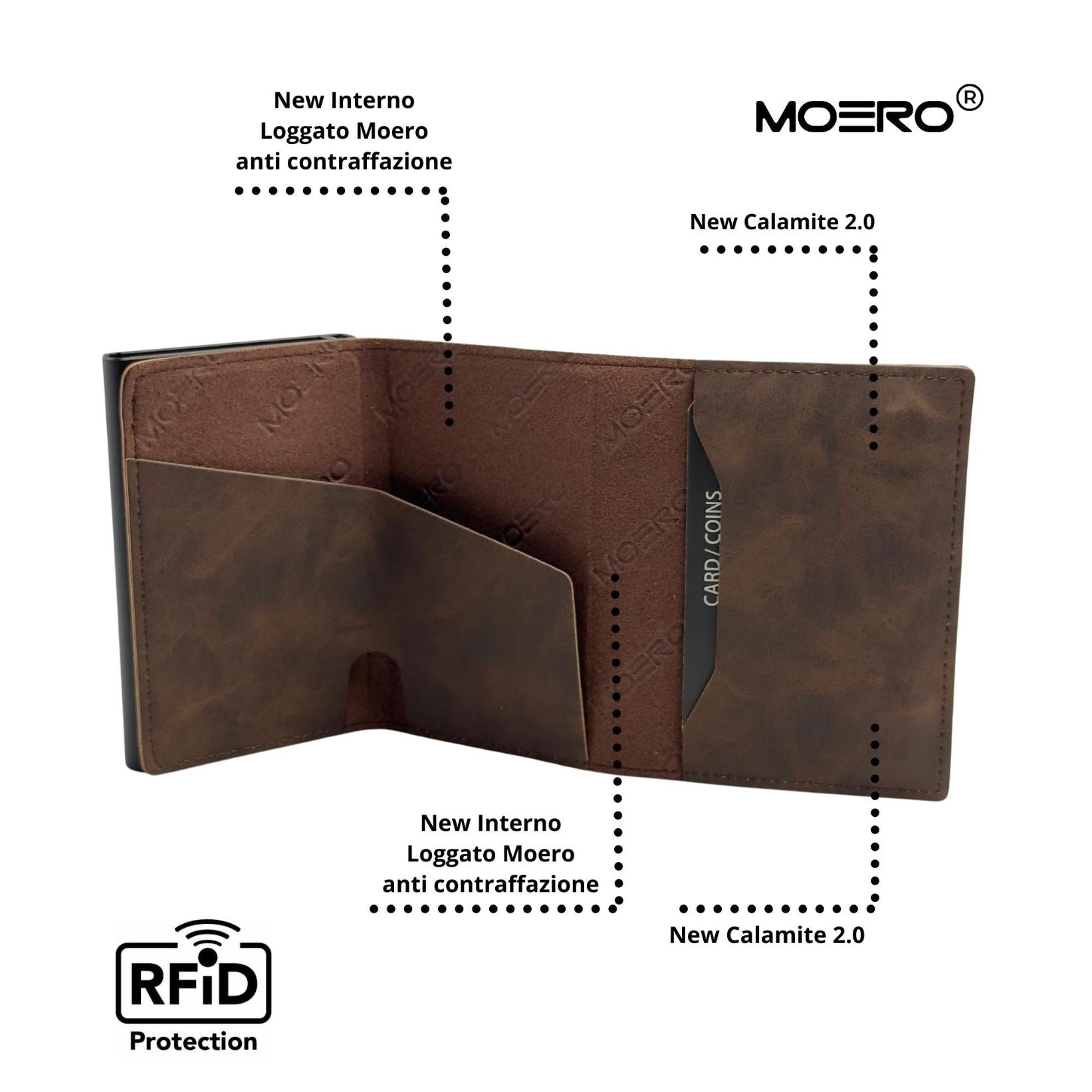 Moero Linea PRO Vintage portafoglio Brown 4.0 RFID