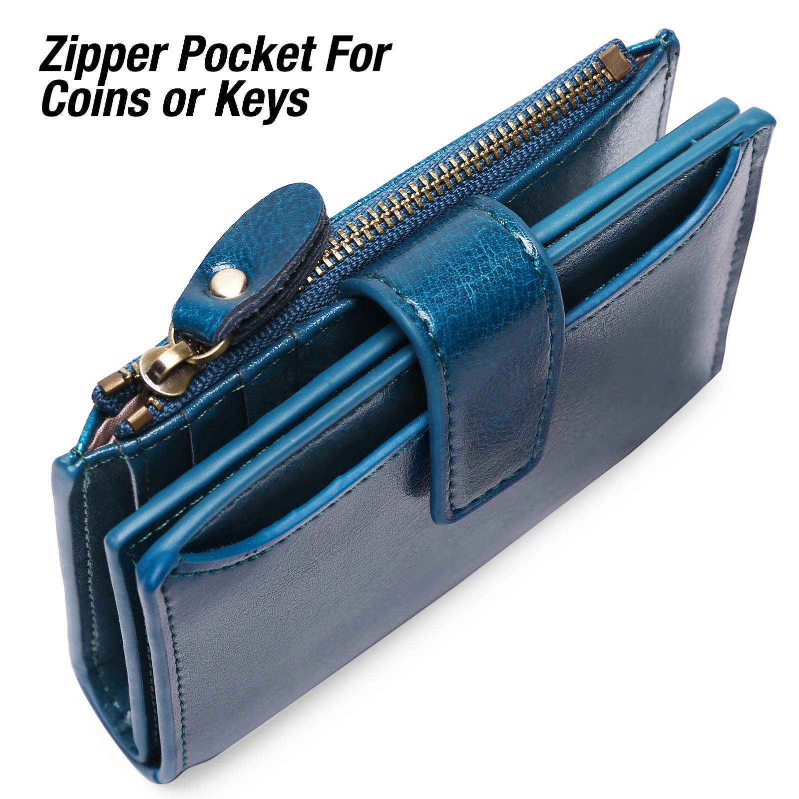 GOIACII SMALL WALLET A01 portafoglio blu pavone piccolo RFID