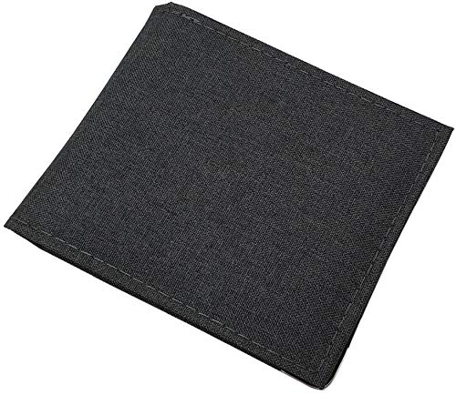 myledershop Herren Geldbörsen portafoglio orizzontale grigio scuro con angoli in metallo