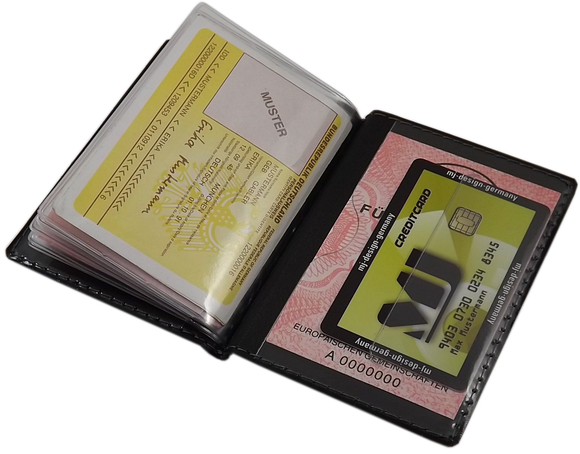 myledershop Karten- und Ausweisetuis portadocumenti Design 1 nero 12 scomparti