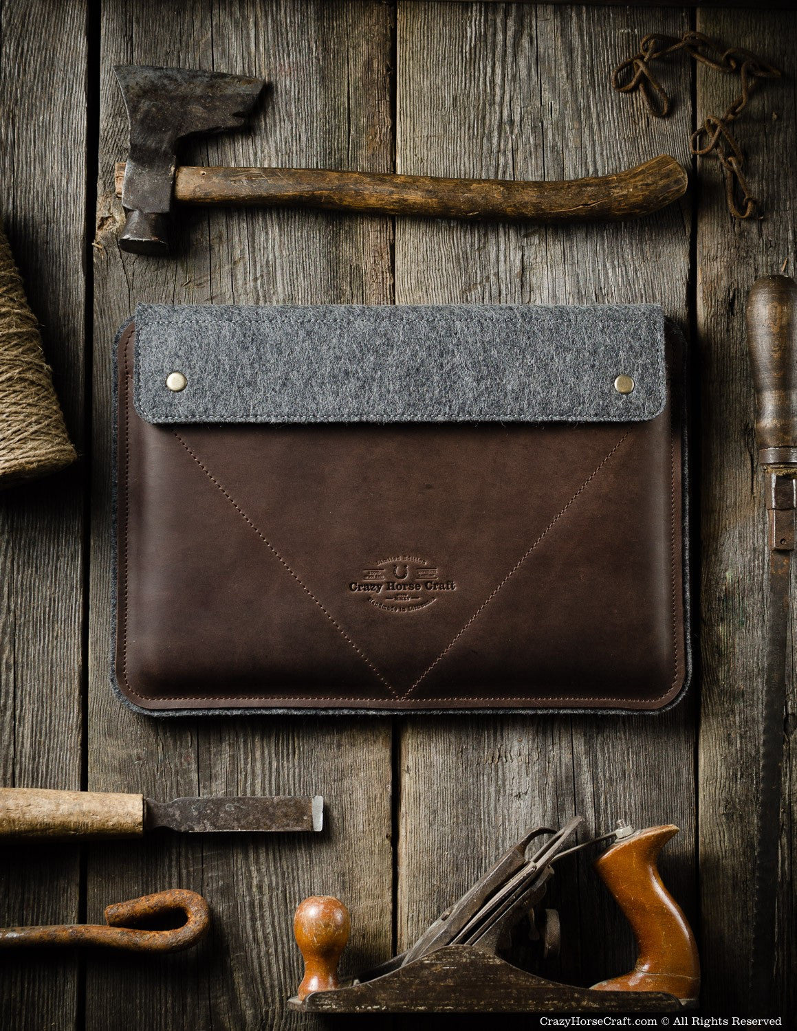 Crazy Horse Craft MacBook Cases Leather MacBook Pro/Air Case custodia MacBook Wood Brown in pelle