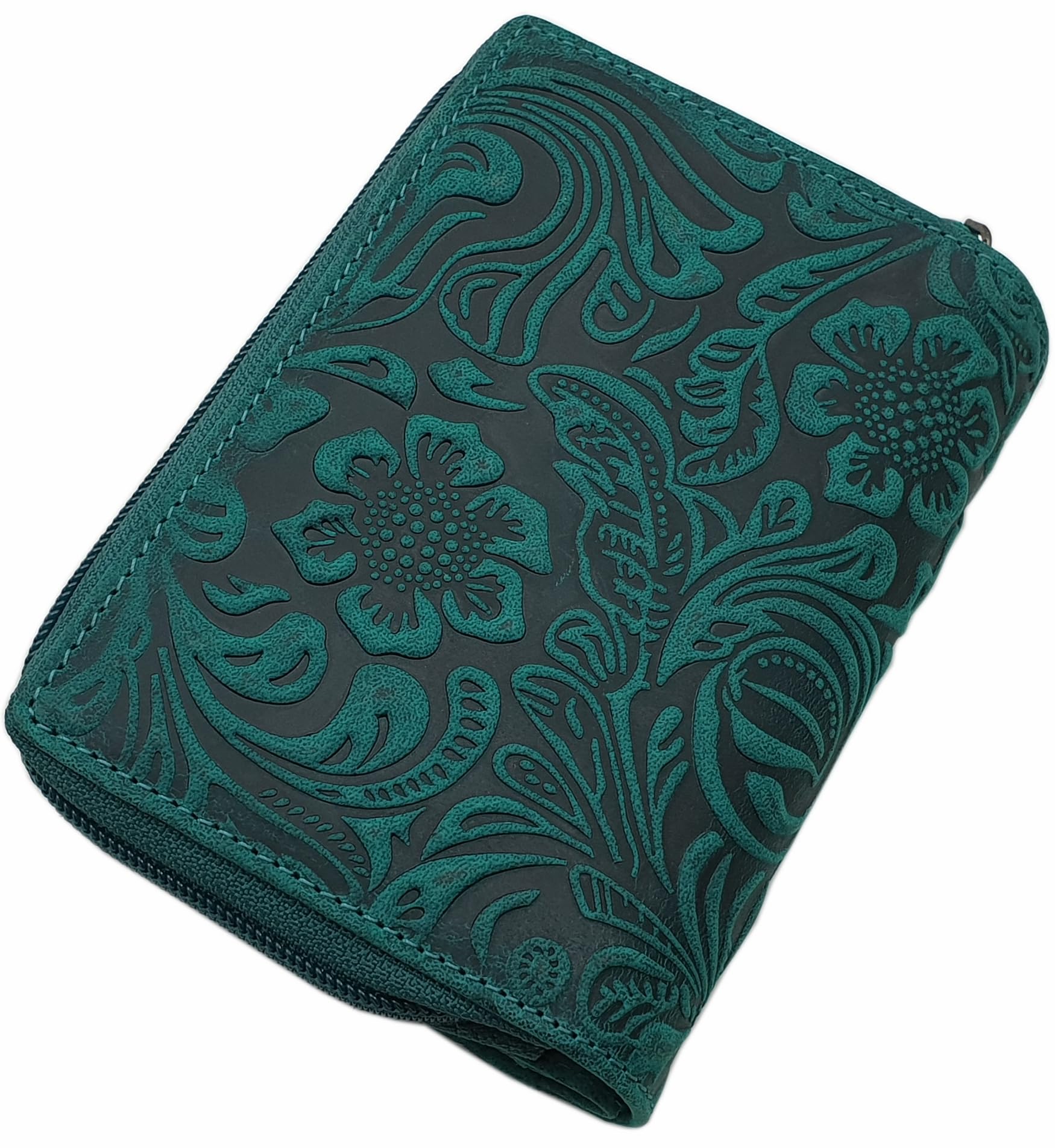 myledershop Damen Geldbörsen portafoglio donna pelle bufalo nero RFID