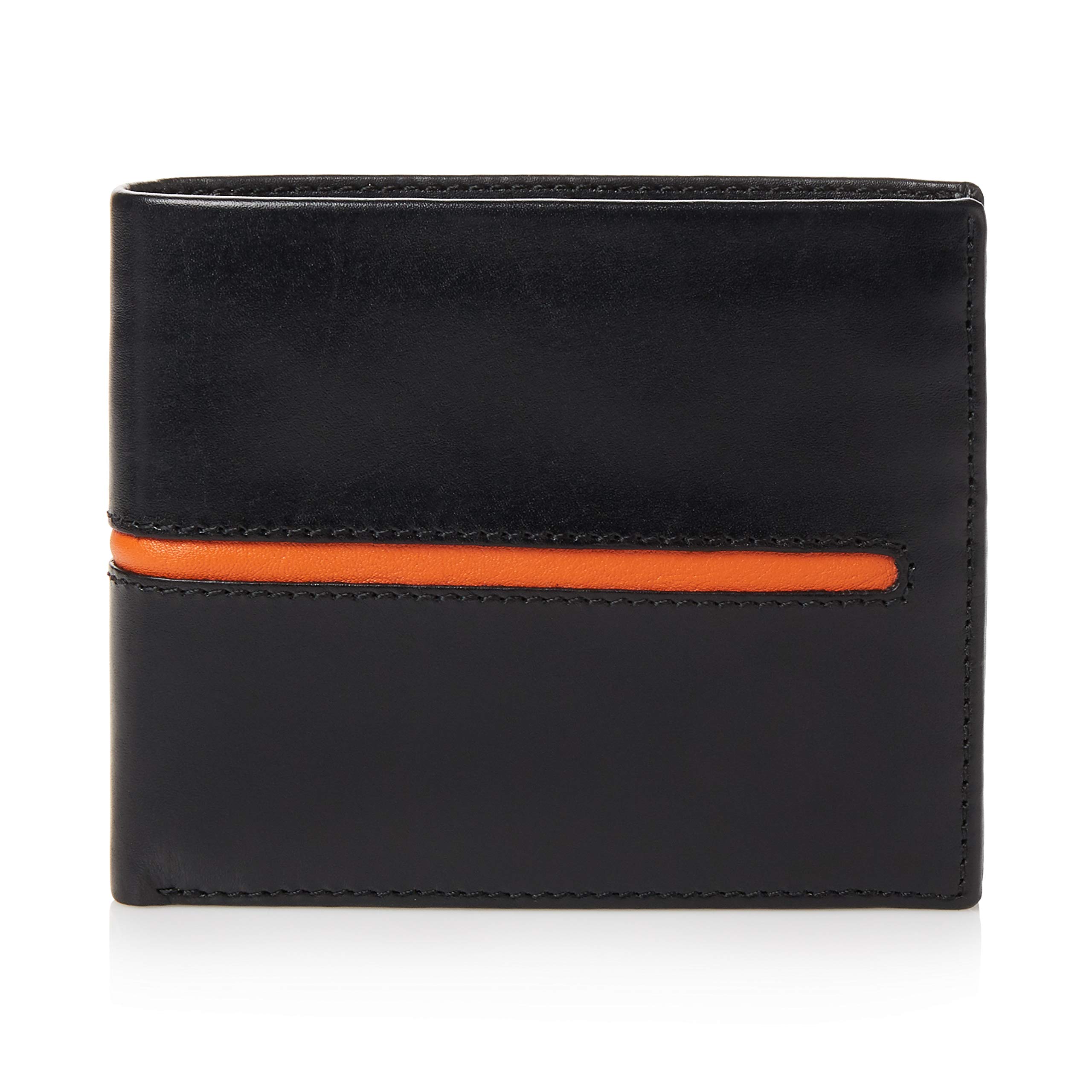 Visconti Monza portafoglio uomo in pelle nero arancione RFID