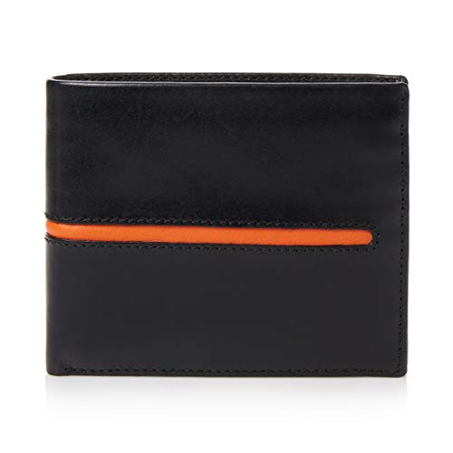 Visconti Monza portafoglio uomo in pelle nero arancione RFID