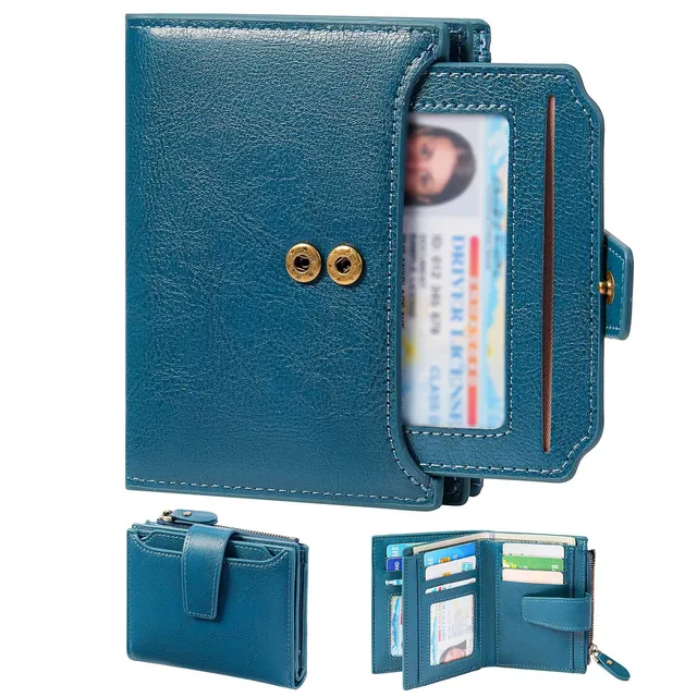 GOIACII SMALL WALLET A01 portafoglio blu pavone piccolo RFID
