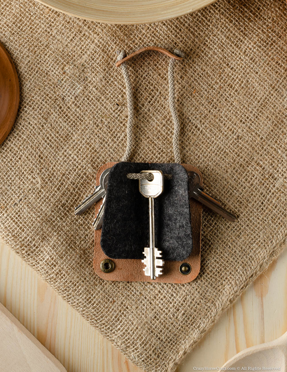 Crazy Horse Craft Key Holders Leather Key Organiser & Holder portachiavi verde alpino